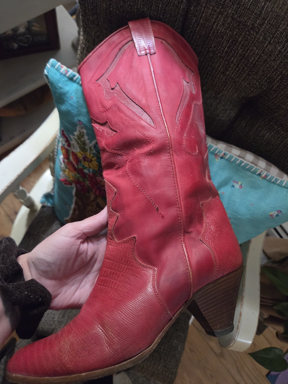 Vintage Red Women's Western Boots - Picture 7 of 9